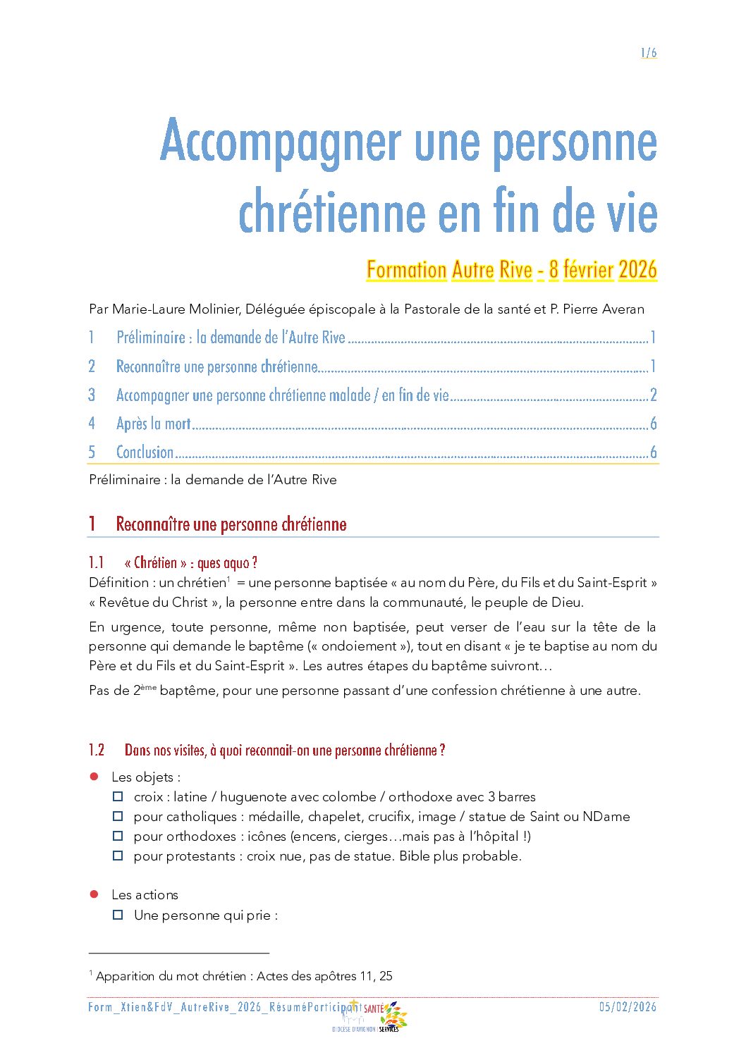 Accompagner les personnes chrétiennes en fin de vie... - Aperçu